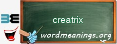WordMeaning blackboard for creatrix